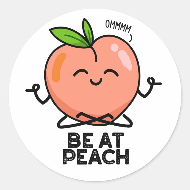 Sticker Rond Être À Peach Funky Fruit Pun (Devant)