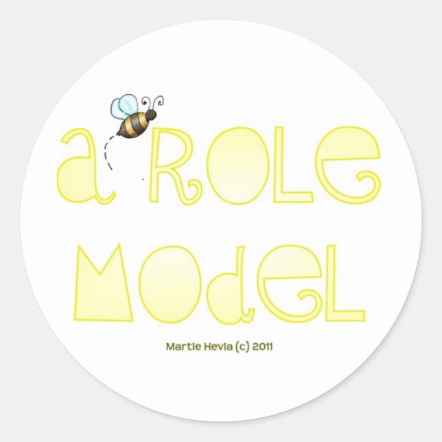 Sticker Rond Être un modèle de rôle - Un mot positif (Devant)
