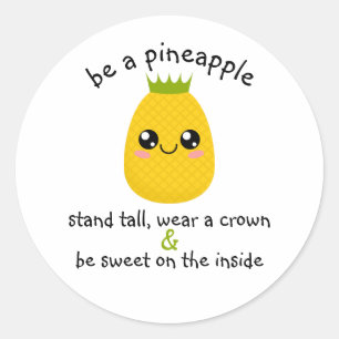 Sticker Rond Être une motivation ananas