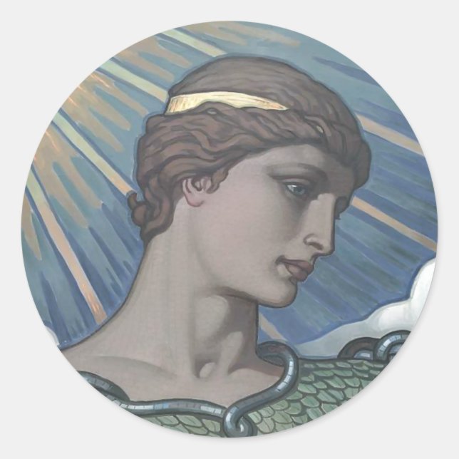 Sticker Rond Étude de Minerva (Devant)