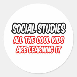 Sticker Rond Études Sociales...Tous Les Enfants Cool L'Apprenne