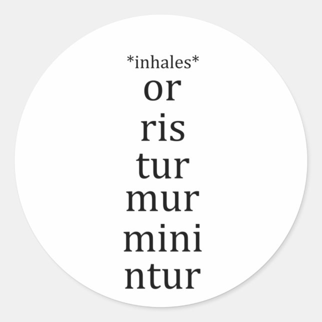 Sticker Rond Étudiant de langue latine amusant (Devant)