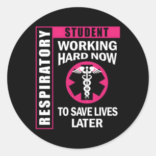 Sticker Rond Étudiant En Thérapie Respiratoire Pour L'Avenir Rt