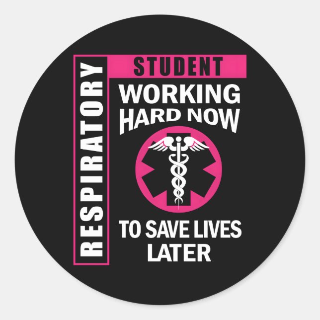 Sticker Rond Étudiant En Thérapie Respiratoire Pour L'Avenir Rt (Devant)