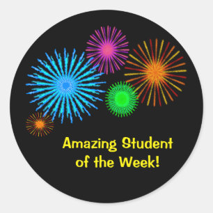 Sticker Rond Étudiant Extraordinaire de la semaine
