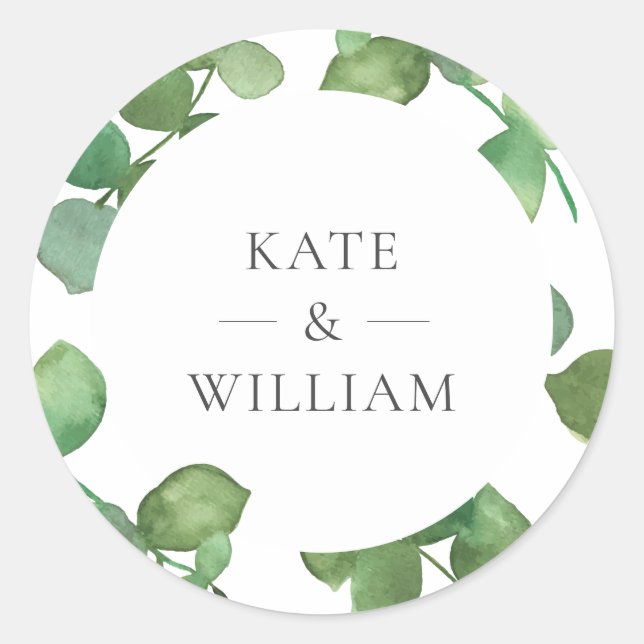 Sticker Rond Eucalyptus Boho verdure (Devant)
