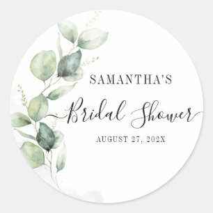 Sticker Rond Eucalyptus de verdure lavis de mariage