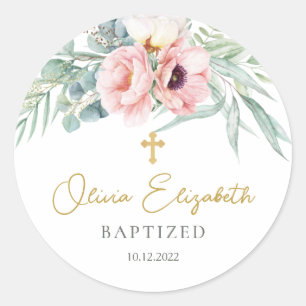 Sticker Rond Eucalyptus Foliage Peony Floral