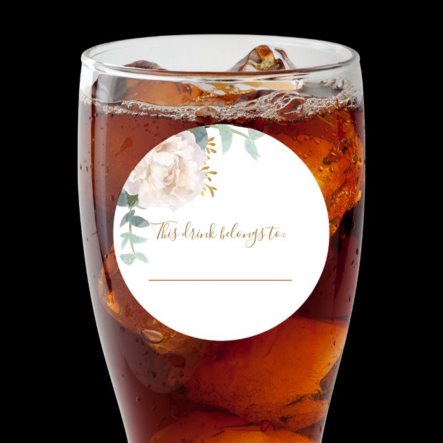 Sticker Rond eucalyptus mariage cette boisson appartient à (Créateur téléchargé)