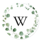 Eucalyptus Moderne Monogramme Mariage Enveloppe Ph
