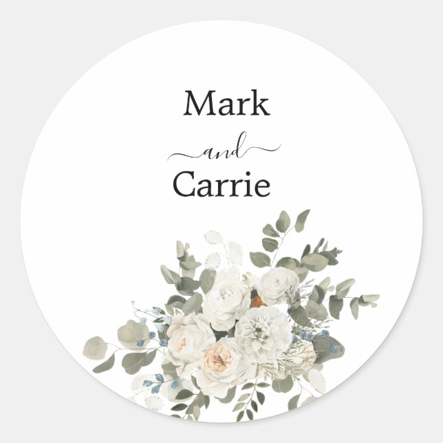 Sticker Rond Eucalyptus Rustique Mariage de verdure (Devant)