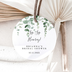 Sticker Rond Eucalyptus Sip Sip Hourra Enterrement de Vie de Je