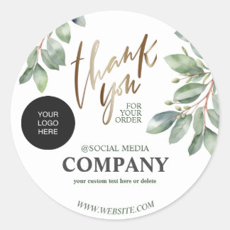Sticker Rond Eucalyptus sur mesure Merci botanique d'affaires