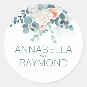 Sticker Rond Eucalyptus Végétation florale Romantique
