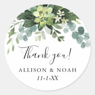 Sticker Rond Eucalyptus verdure simple élégante faveur