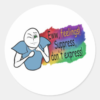 Sticker Rond Euh, Sentiments ! Supprimez, n'Express pas !