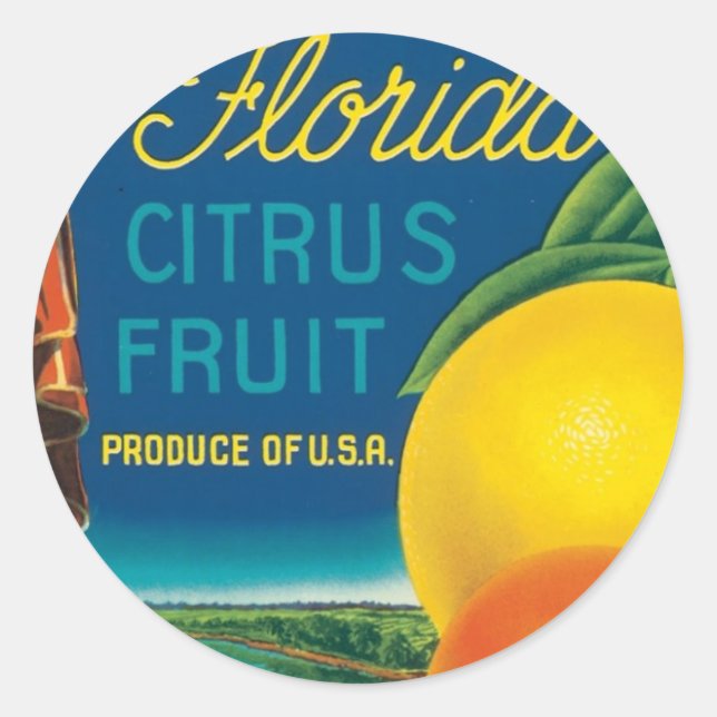 Sticker Rond Eureka Florida Citrus (Devant)