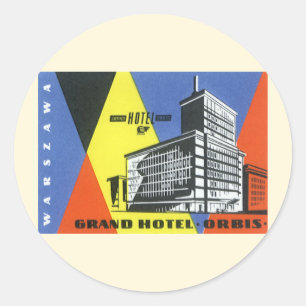 Sticker Rond Europe Vintage voyage, Varsovie (Varsovie), Pologn