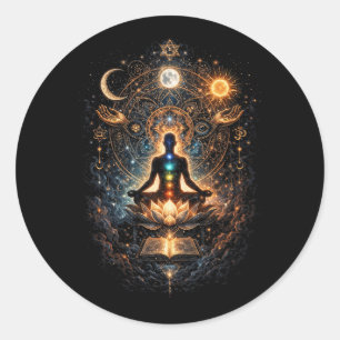Sticker Rond Éveiller le Cosmos Intérieur