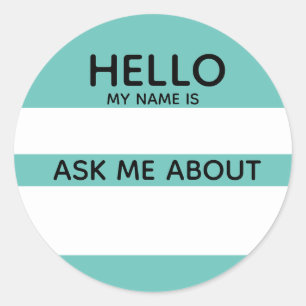 Sticker Rond Evénement Bonjour Nom Balise Me demander à propos