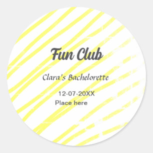 Sticker Rond événement Fun Club enterrement de vie de jeune fil