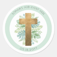 Événement religieux verdure croix enveloppe sceau/