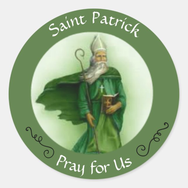 Sticker Rond Évêque catholique Saint Patrick (Devant)
