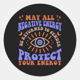 Sticker Rond Evil Eye Protège Votre Énergie Préppy Salem S