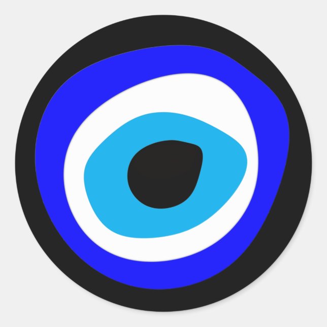 Sticker Rond Evil Eye Talisman & arabe Amulet /turc, grec (Devant)