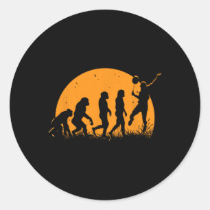 Sticker Rond Evolution Badminton Player Racket Shutt