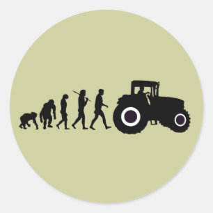 Sticker Rond Évolution d'agriculteurs d'élever des conducteur