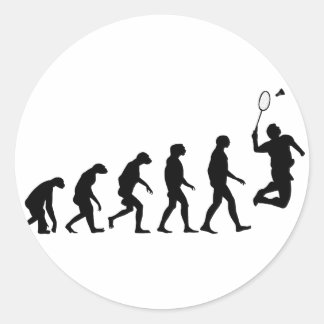 Sticker Rond Évolution de Badminton
