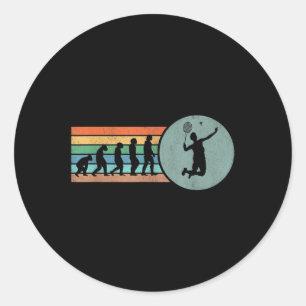 Sticker Rond Évolution de badminton rétro volant badminton vint