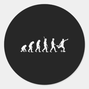Sticker Rond Évolution de l'homme - Amoureux de football Joueur