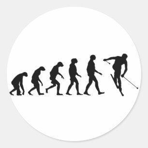 Sticker Rond Évolution de ski