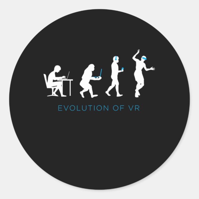 Sticker Rond Evolution De VR Virtual Reality Gamer Jeu Cadeau (Devant)