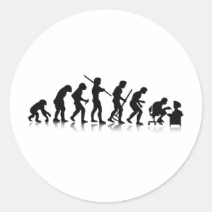 Sticker Rond Évolution des toxicomanes informatiques