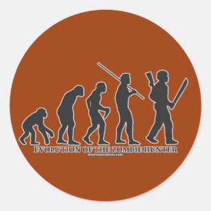 Sticker Rond Évolution du chasseur de zombi