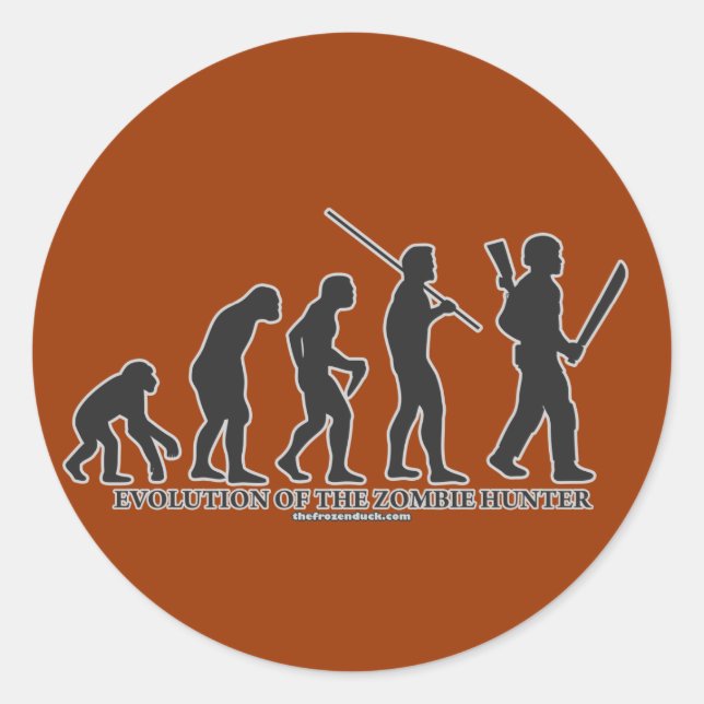 Sticker Rond Évolution du chasseur zombie (Devant)
