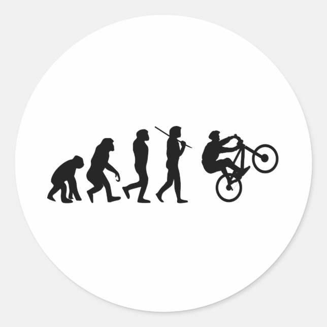 Sticker Rond Évolution du cycliste (Devant)