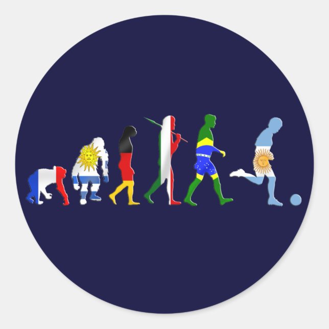 Sticker Rond Evolution du football argentin de football (Devant)