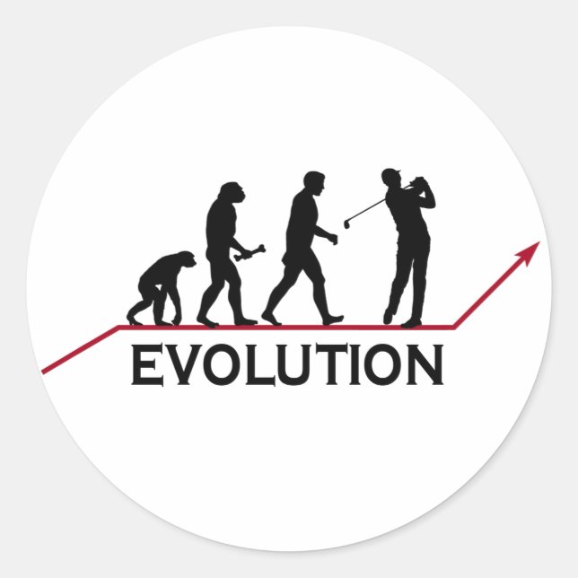 Sticker Rond Évolution du golf (Devant)