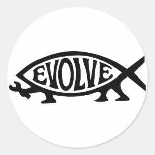 Sticker Rond Évolution du poisson
