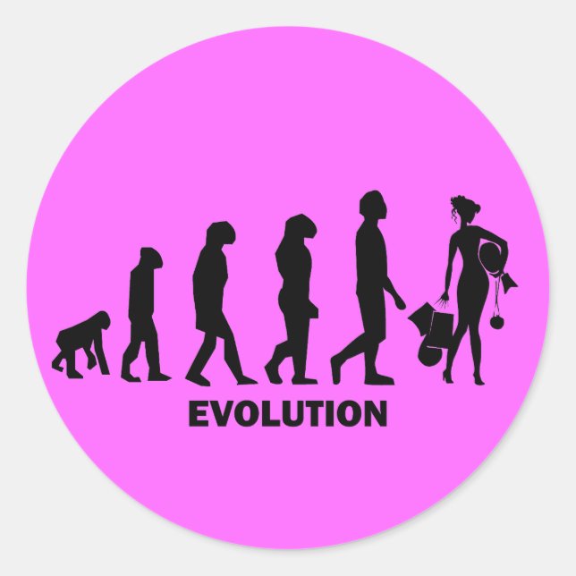 Sticker Rond Évolution du shopping (Devant)