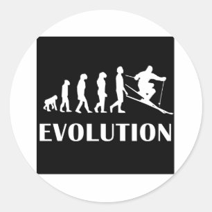 Sticker Rond Évolution du ski