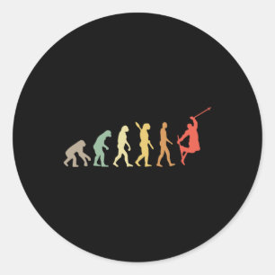Sticker Rond Évolution du ski rétro pour la saison de ski des s
