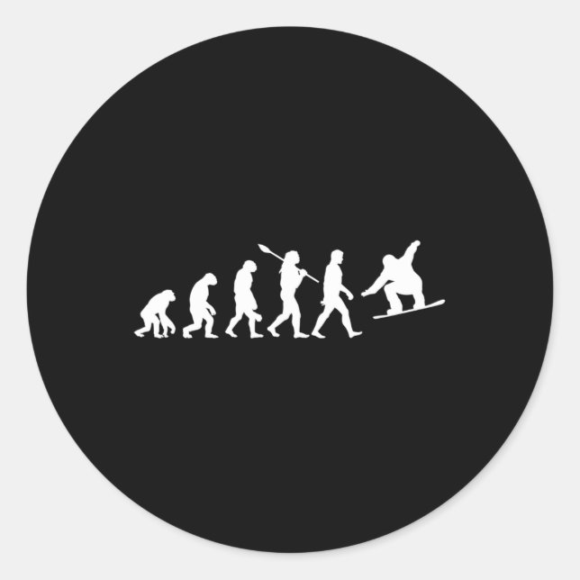 Sticker Rond Évolution du snowboard (Devant)