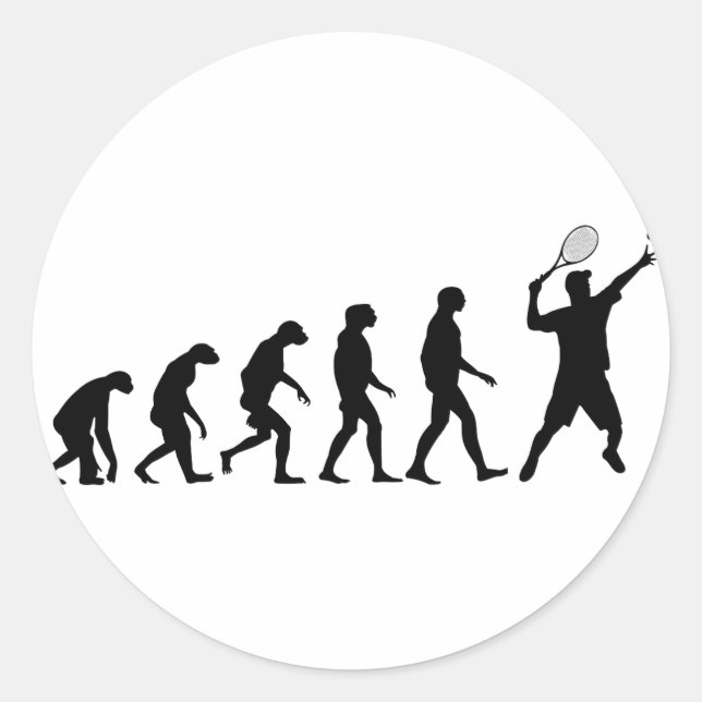 Sticker Rond Évolution du tennis (Devant)