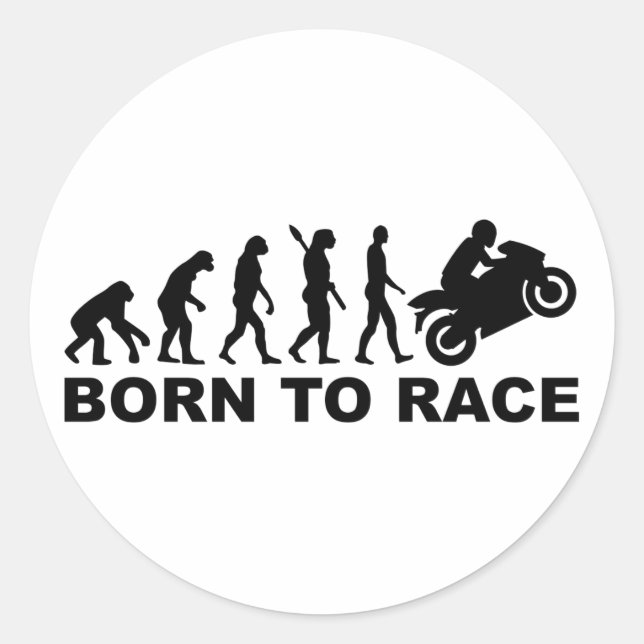 Sticker Rond Évolution née de la moto de course (Devant)