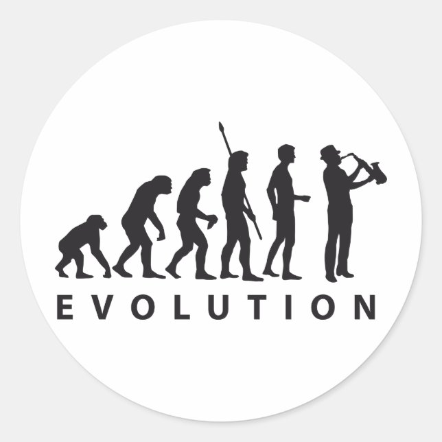 Sticker Rond evolution saxophone (Devant)